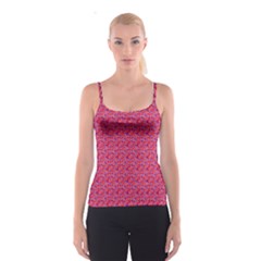 Red White And Blue Leopard Print  Spaghetti Strap Top by PhotoNOLA