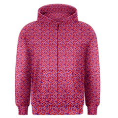 Red White And Blue Leopard Print  Men s Zipper Hoodie by PhotoNOLA