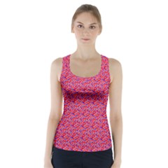 Red White And Blue Leopard Print  Racer Back Sports Top by PhotoNOLA