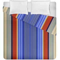 Colorful Stripes Background Duvet Cover Double Side (king Size) by Simbadda