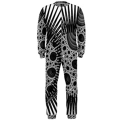 Fractal Background Black Manga Rays Onepiece Jumpsuit (men)  by Simbadda