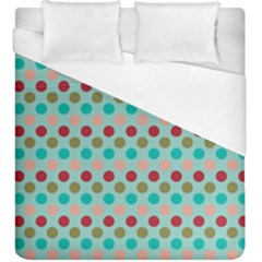 Large Colored Polka Dots Line Circle Duvet Cover (king Size) by Mariart