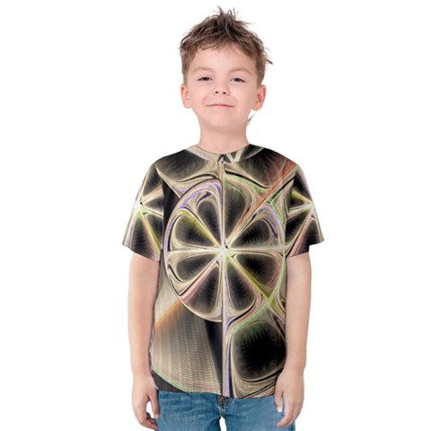 Background With Fractal Crazy Wheel Kids  Cotton Tee by Simbadda