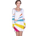 Line Rainbow Orange Blue Yellow Red Pink White Wave Waves Long Sleeve Nightdress View1