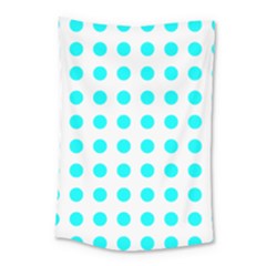 Polka Dot Blue White Small Tapestry by Mariart