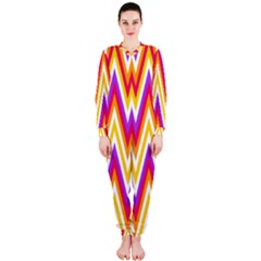 Colorful Chevrons Zigzag Pattern Seamless Onepiece Jumpsuit (ladies)  by Simbadda