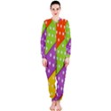 Colorful Easter Ribbon Background OnePiece Jumpsuit (Ladies)  View1