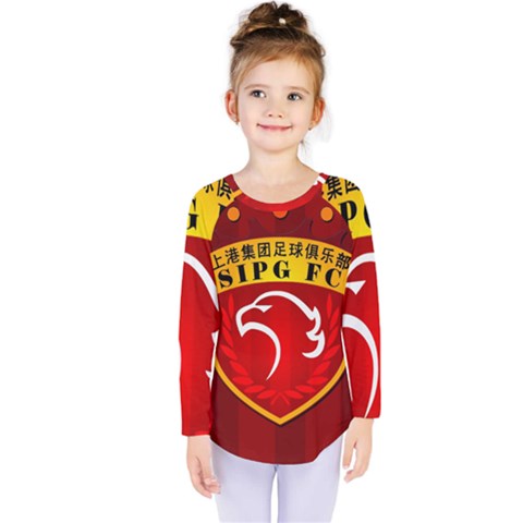 Shanghai Sipg F C  Kids  Long Sleeve Tee by Valentinaart