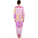 Pink Baby Love Text In Colorful Polka Dots OnePiece Jumpsuit (Ladies)  View2