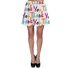 Wallpaper With The Words Thank You In Colorful Letters Skater Skirt by Simbadda