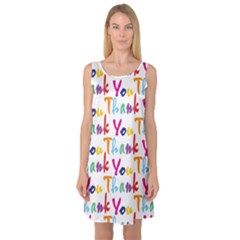 Wallpaper With The Words Thank You In Colorful Letters Sleeveless Satin Nightdress by Simbadda