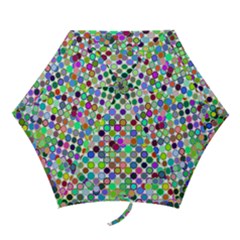 Colorful Dots Balls On White Background Mini Folding Umbrellas by Simbadda