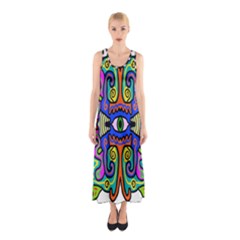 Abstract Shape Doodle Thing Sleeveless Maxi Dress by Simbadda