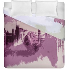 Abstract Painting Edinburgh Capital Of Scotland Duvet Cover Double Side (king Size) by Simbadda