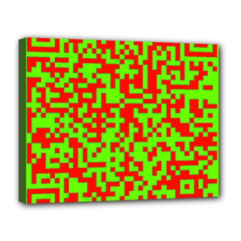 Colorful Qr Code Digital Computer Graphic Canvas 14  X 11  by Simbadda