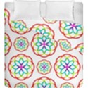 Geometric Circles Seamless Rainbow Colors Geometric Circles Seamless Pattern On White Background Duvet Cover Double Side (King Size) View2