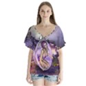 Wonderful Fairy In The Wonderland , Colorful Landscape Flutter Sleeve Top View1