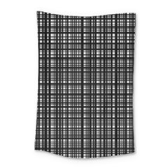 Crosshatch Target Line Black Small Tapestry by Mariart