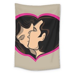 Don t Kiss With A Bloody Nose Face Man Girl Love Large Tapestry by Mariart