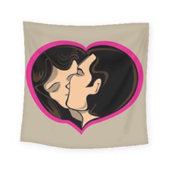 Don t Kiss With A Bloody Nose Face Man Girl Love Square Tapestry (small) by Mariart