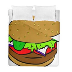 Fast Food Lunch Dinner Hamburger Cheese Vegetables Bread Duvet Cover Double Side (full/ Double Size) by Mariart