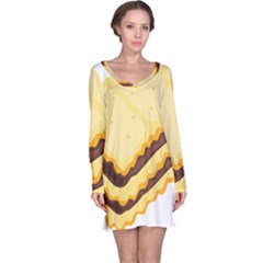 Sandwich Biscuit Chocolate Bread Long Sleeve Nightdress by Mariart