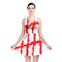 Scratches Claw Red White H Reversible Skater Dress by Mariart