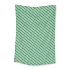 Striped Green Small Tapestry by Mariart