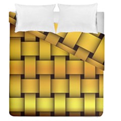 Rough Gold Weaving Pattern Duvet Cover Double Side (queen Size) by Simbadda