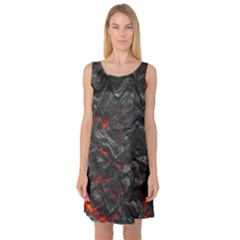 Volcanic Lava Background Effect Sleeveless Satin Nightdress by Simbadda