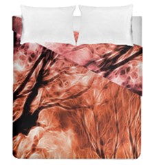 Fire In The Forest Artistic Reproduction Of A Forest Photo Duvet Cover Double Side (queen Size) by Simbadda