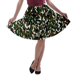 Camouflaged Seamless Pattern Abstract A-line Skater Skirt by Nexatart