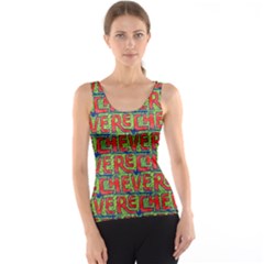 Typographic Graffiti Pattern Tank Top by dflcprintsclothing