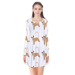 Cute Cats Seamless Wallpaper Background Pattern Flare Dress by Nexatart