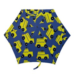 A Fun Cartoon Taxi Cab Tiling Pattern Mini Folding Umbrellas by Nexatart