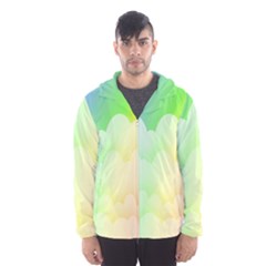 Cloud Blue Sky Rainbow Pink Yellow Green Red White Wave Hooded Wind Breaker (men) by Mariart