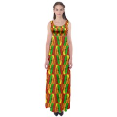 Colorful Wooden Background Pattern Empire Waist Maxi Dress by Nexatart