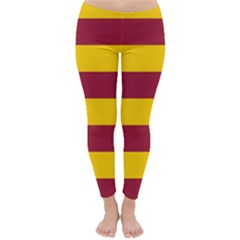 Oswald s Stripes Red Yellow Classic Winter Leggings by Mariart