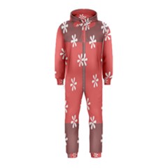 Seed Life Seamless Remix Flower Floral Red White Hooded Jumpsuit (kids) by Mariart