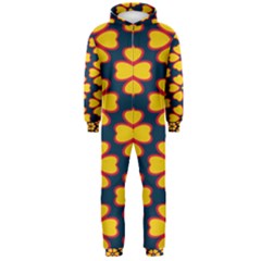 Yellow Flowers Pattern         Hooded Jumpsuit (men) by LalyLauraFLM