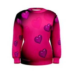 Pink Hearth Background Wallpaper Texture Women s Sweatshirt by Nexatart