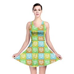 Colorful Happy Easter Theme Pattern Reversible Skater Dress by dflcprintsclothing