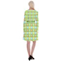 Colorful Happy Easter Theme Pattern Long Sleeve Velvet Front Wrap Dress View2