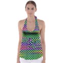 Digital Polka Dots Patterned Background Babydoll Tankini Top View1