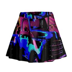 Abstract Artwork Of A Old Truck Mini Flare Skirt by Nexatart