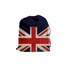 Flag Of Britain Grunge Union Jack Flag Background Drawstring Pouches (medium)  by Nexatart