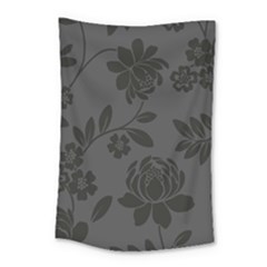 Flower Floral Rose Black Small Tapestry by Mariart