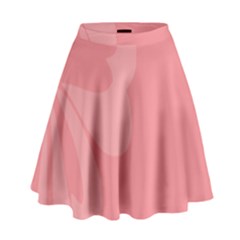 Hibiscus Sakura Strawberry Ice Pink High Waist Skirt by Mariart