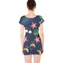 Origami Flower Floral Star Leaf Short Sleeve Bodycon Dress View2