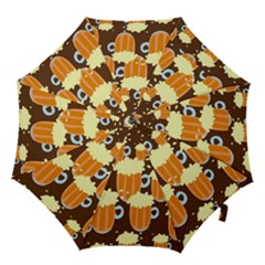 A Fun Cartoon Frothy Beer Tiling Pattern Hook Handle Umbrellas (small) by Nexatart